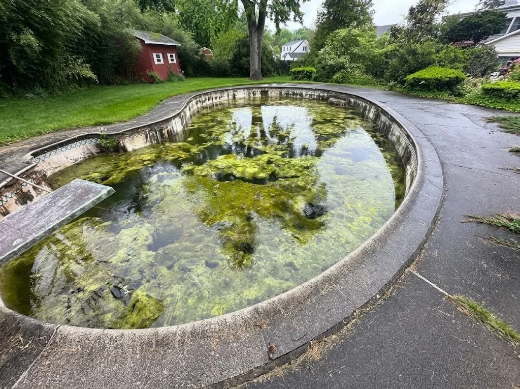 Old in-ground pool removal in Central NJ for a new outdoor kitchen