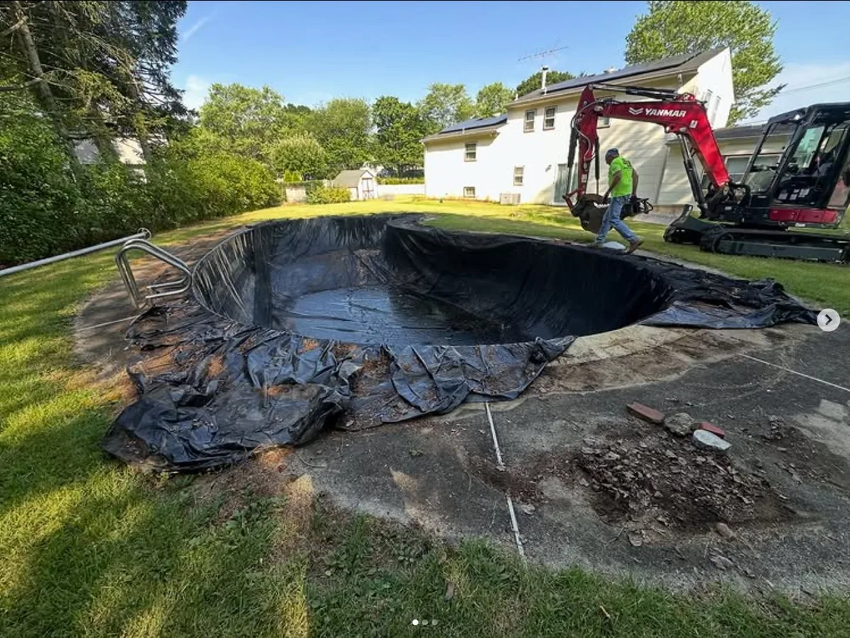 In-ground pool demolition and backyard restoration in Central NJ
